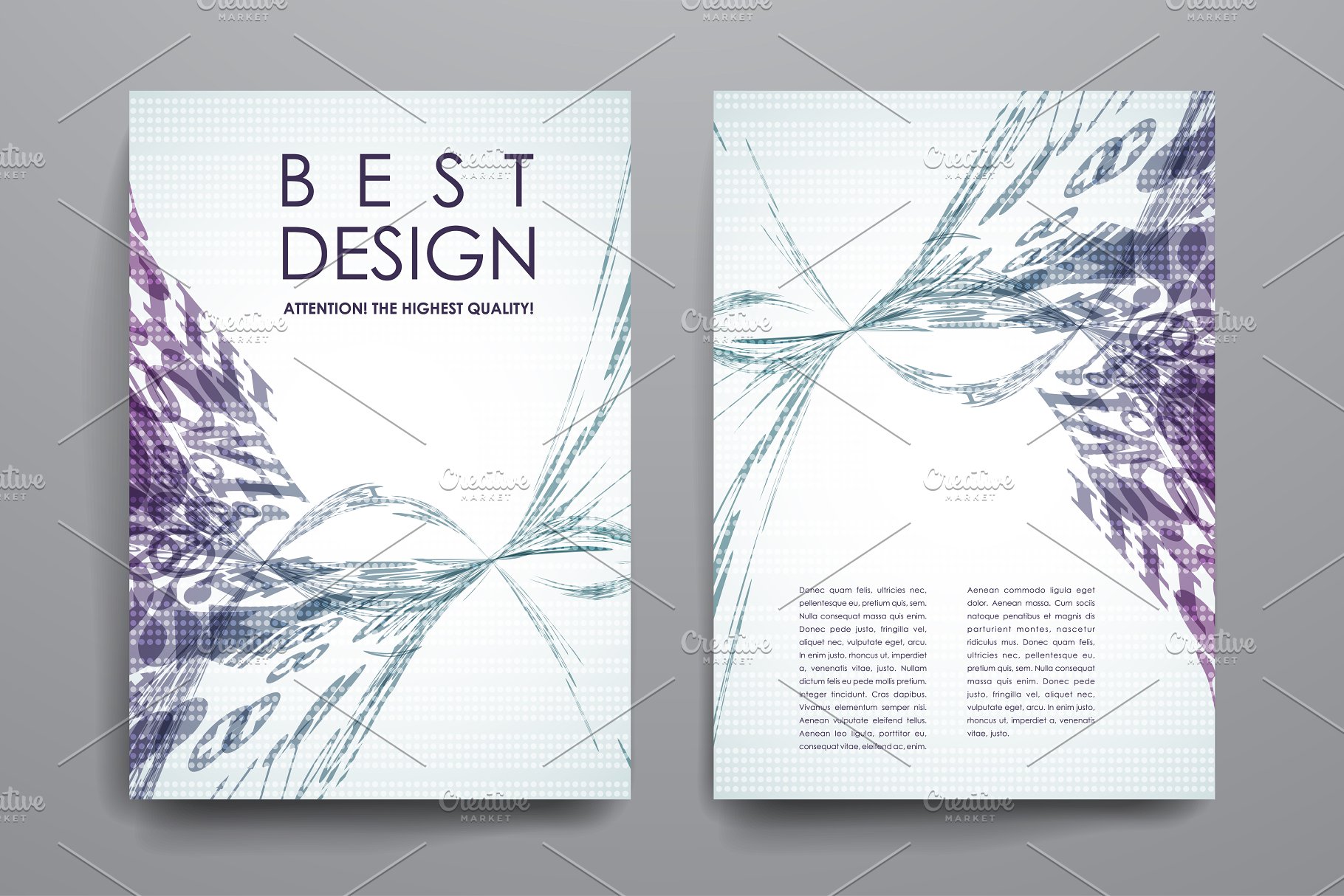 漂亮飘逸线条抽象画册模板 Brochures Templates插图(4)