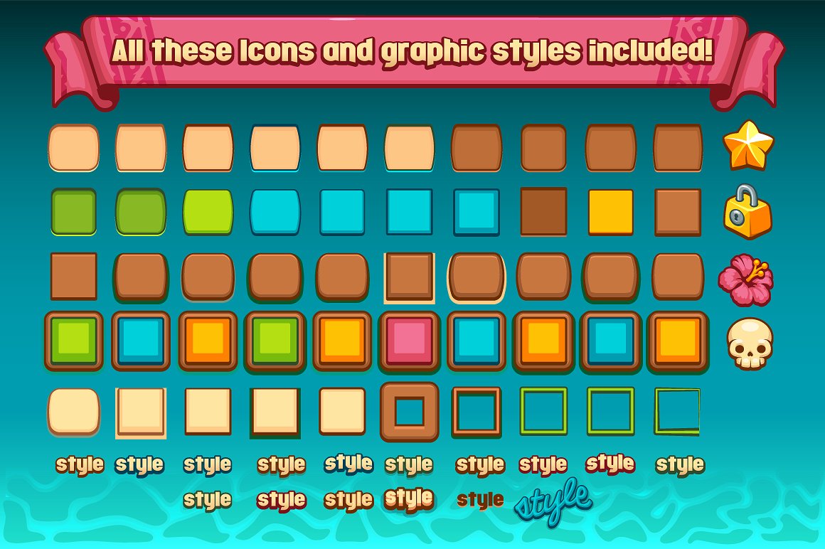 类消消乐休闲游戏应用 UI 套件 Ultimate Casual Game UI Kit插图(2)