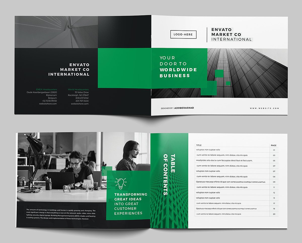 极简主义的公司介绍类小册子设计模板下载[indd]插图(1)