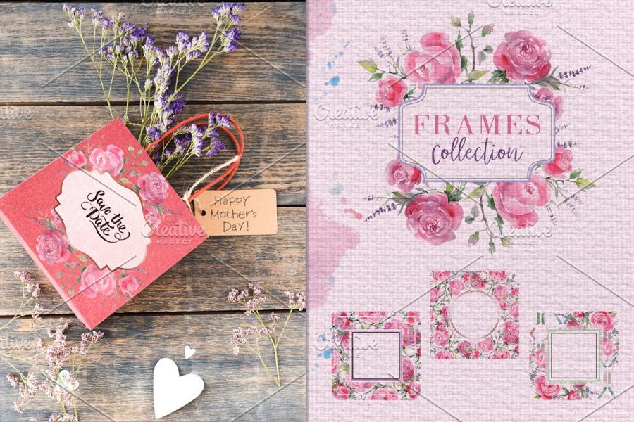 玫瑰&薰衣草花卉剪贴画素材合集插图(2)