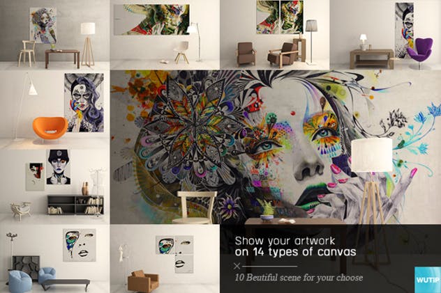 室内橱窗艺术画展样机模板Vol.4 Art Wall Mockups Vol.4插图(2)