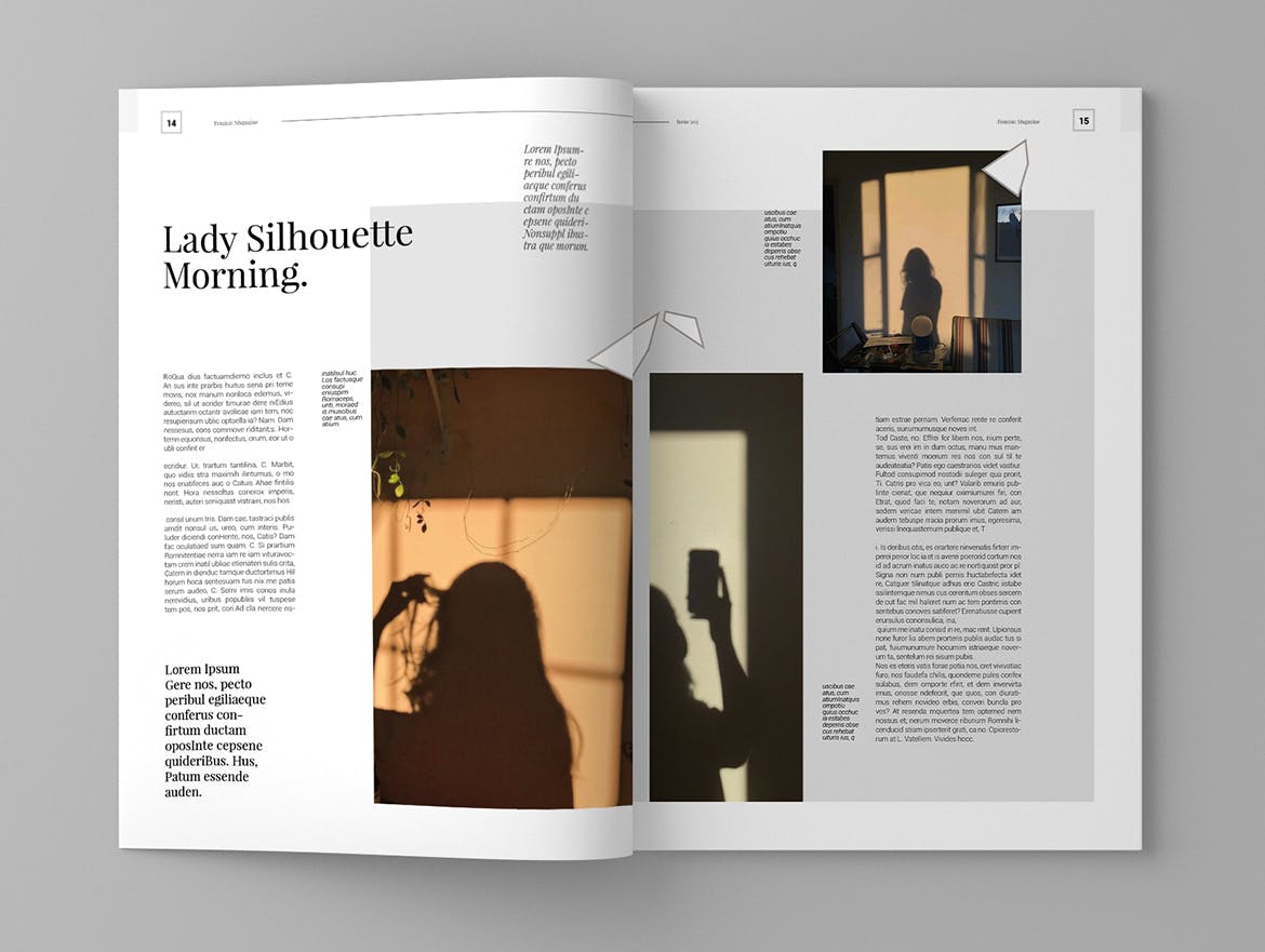 高端简约排版风格女性主题杂志设计模板 Feminic – Magazine Template插图(8)