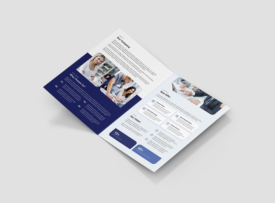 IT服务IT公司宣传折页传单设计模板 IT Services – Brochures Bundle Print Templates插图(8)