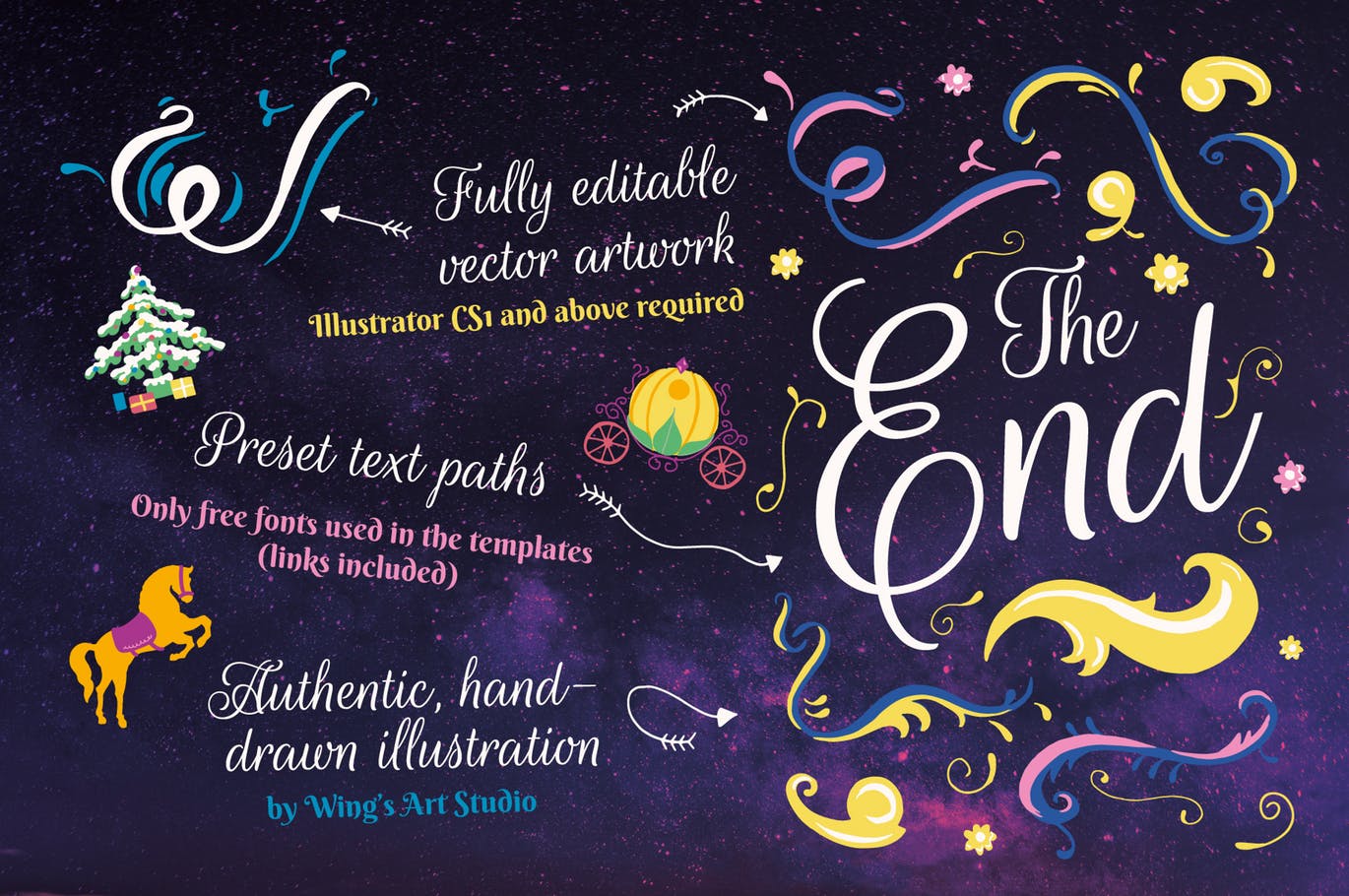 梦幻童话手绘矢量插画素材包 Fairy Tale Illustration Bundle插图(10)