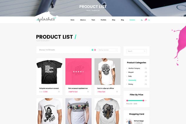 创意产品品牌网站/电商网站设计PSD模板 Splashes V2 PSD Template插图(8)