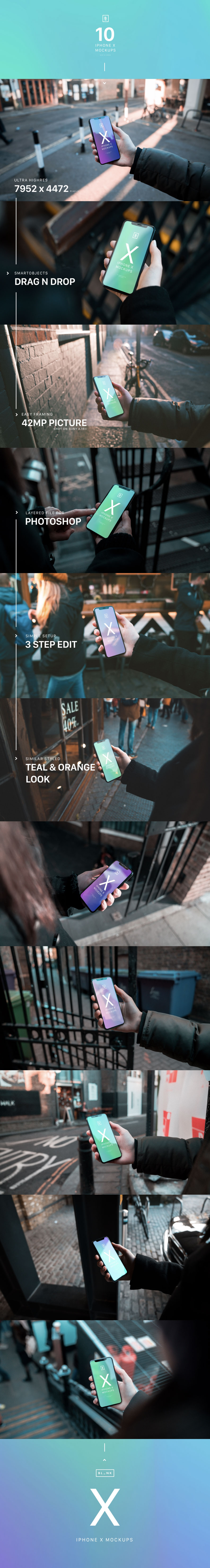 素材库下午茶：超有品质感且文艺的iPhone X界面UI设计展示模型（Mockups）下载[PSD,2GB]插图