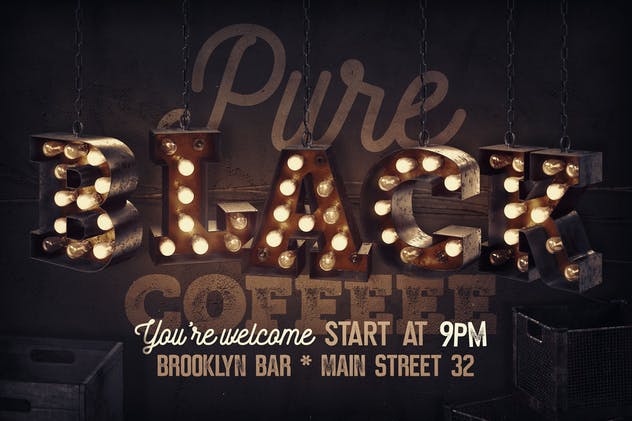 大帐篷灯泡装饰金属字体场景模板18 Marquee Light Bulbs Chaos 18 – Scenes & Tutorials插图(2)