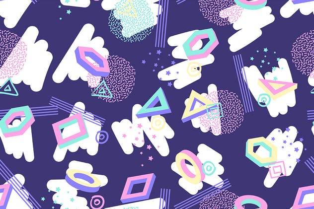 10款复古风格抽象纹理图案 Seamless Patterns in Retro Style Backgrounds插图(7)