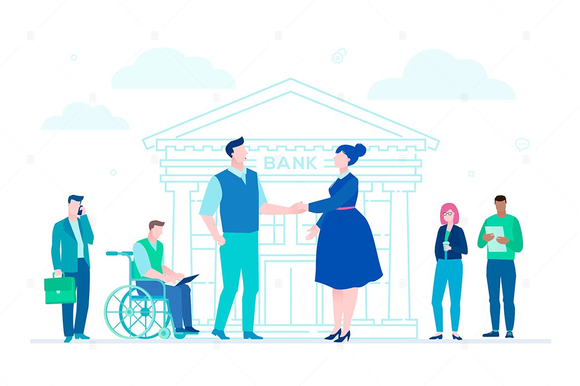 签约场景扁平设计风格素材库精选概念插画素材 Signing a contract – flat design illustration插图(1)