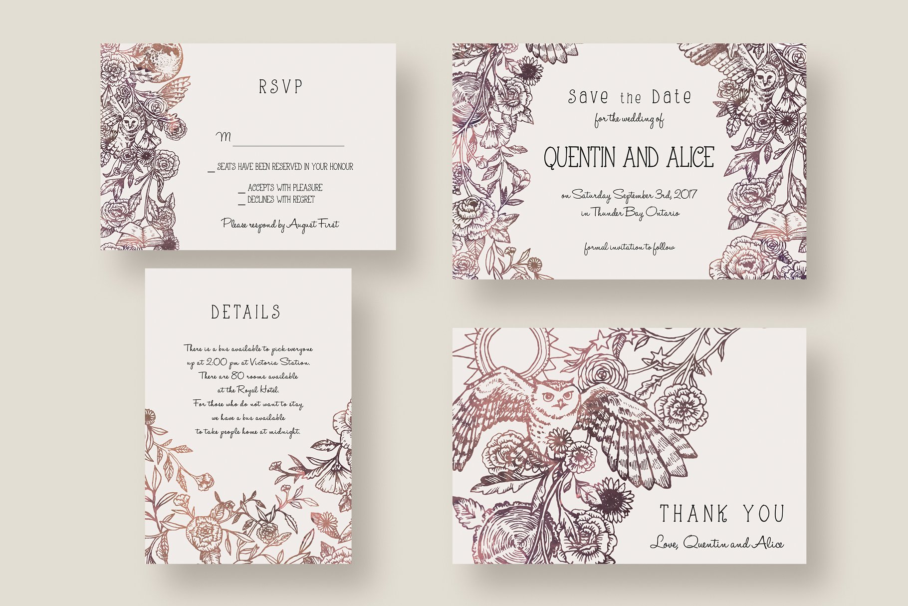 魔幻手绘水彩花卉婚礼主题平面设计套件 Magical Collage Wedding Suite插图(5)