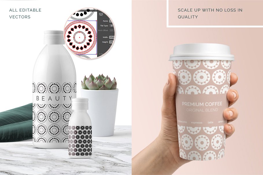 高端大气几何圆形图案纹理 Geometric Circles Patterns Set插图(1)