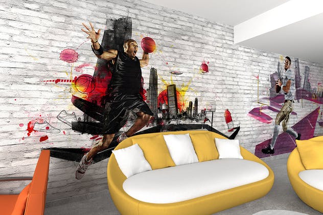 西式快餐店创意内饰场景设计样机 Fast Food Mockup插图(3)