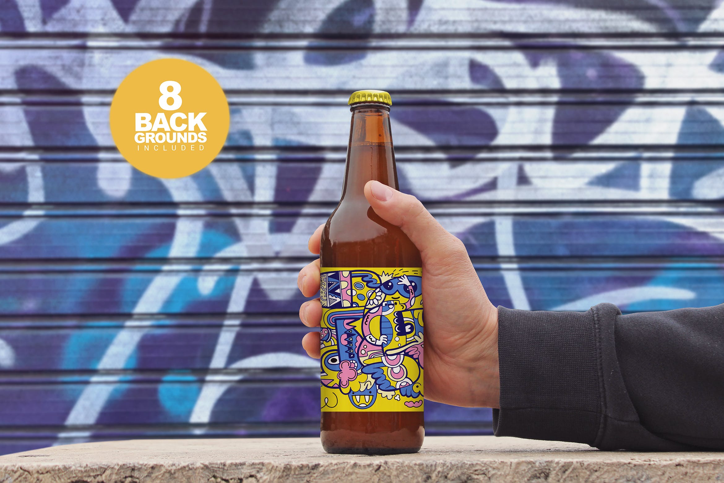 小瓶啤酒外观设计多角度演示样机 50cl Beer Bottle Mockup插图