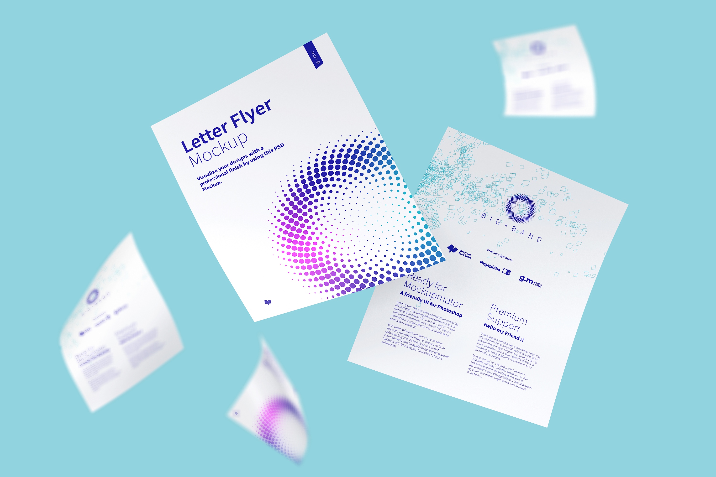 信纸规格企业宣传传单设计效果图样机01 Letter Flyer Mockup 01插图(3)