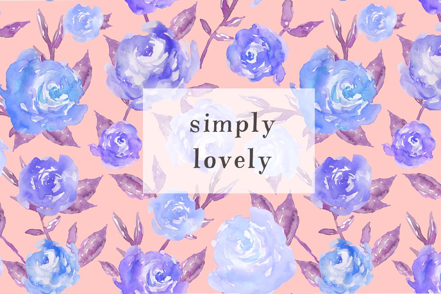 水彩花卉手绘图案纹理 Floral Watercolor Patterns插图(2)