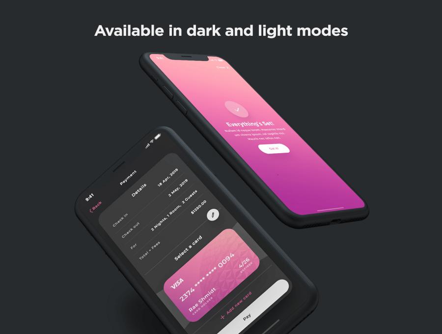 素材库下午茶：漂亮时尚的旅行名宿酒店预订APP UI KIT套装下载[PSD,Sketch,XD]插图(2)