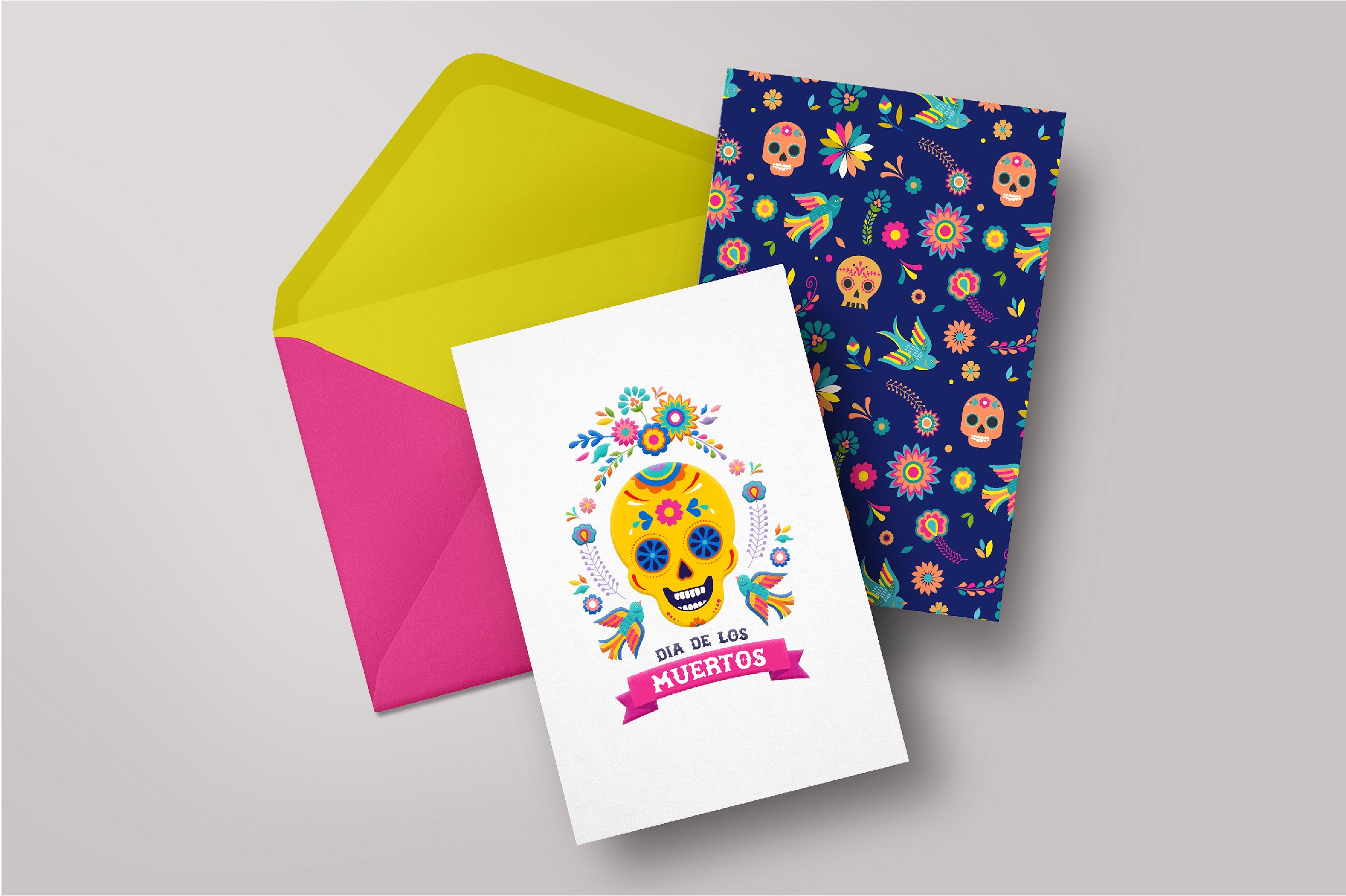 墨西哥亡灵节马克笔手绘插画 Day of the Dead – Mexican collection插图(7)