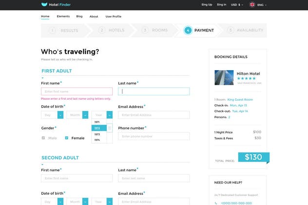 酒店在线预订网站PSD设计模板 Hotel Finder – Online Booking PSD Template插图(8)