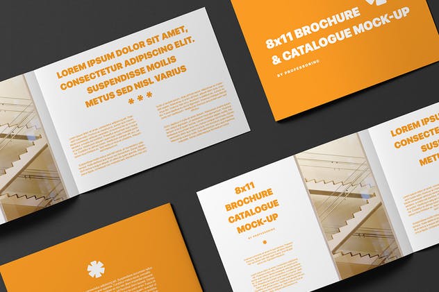 8X11景观手册/目录样机模板 8×11 Landscape Brochure / Catalogue Mock-Up插图(7)