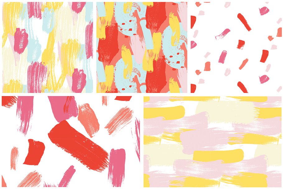 笔刷色彩飞溅纹理合集 Brushed Color Splash Patterns插图(8)