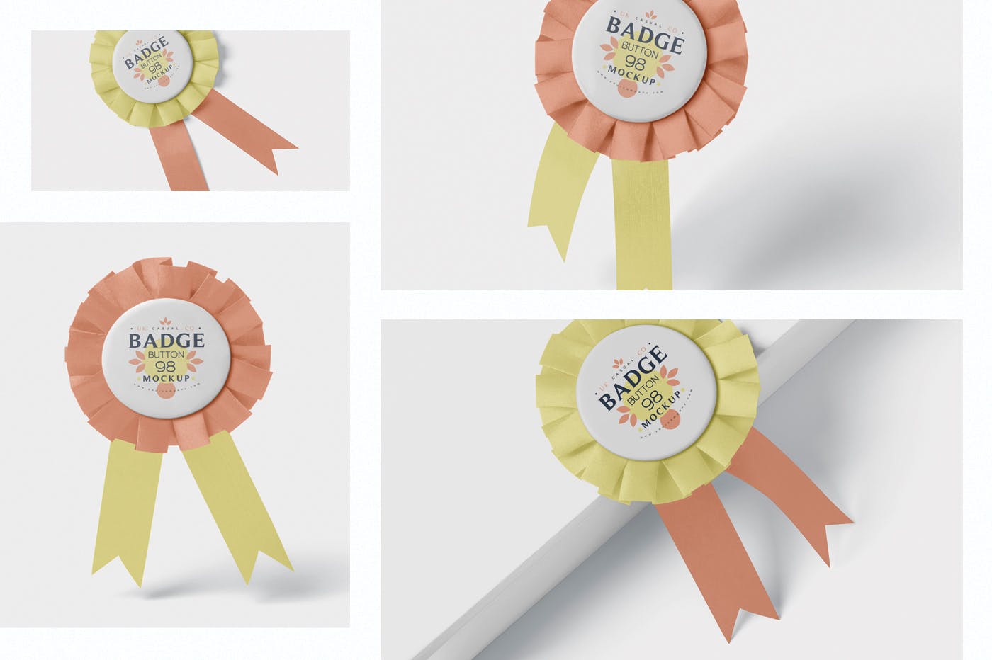 圆形徽章奖章设计图素材库精选模板 Badge Button Mock-Ups in round shape插图(1)