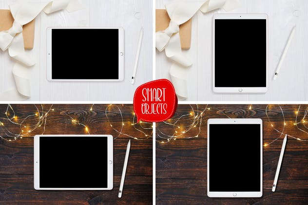 iPad Pro平板电脑屏幕演示样机模板 Tablet iPad Pro Mock Up Set插图(2)