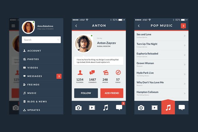 扁平设计风格通用APP应用UI套件 Flatter Mobile UI Kit插图(4)