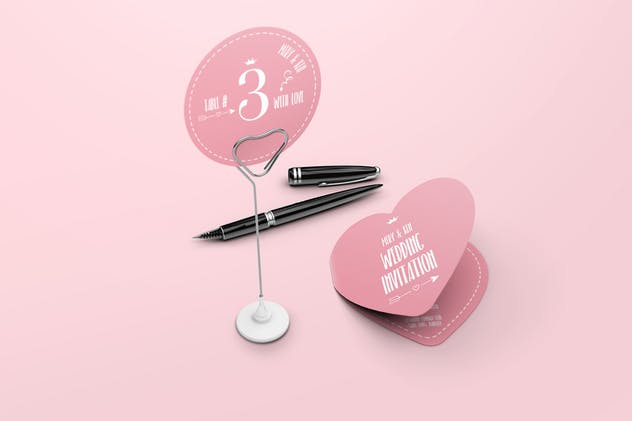 婚礼宴会桌子号码牌设计样机 Table Card Holder Mockups插图(3)