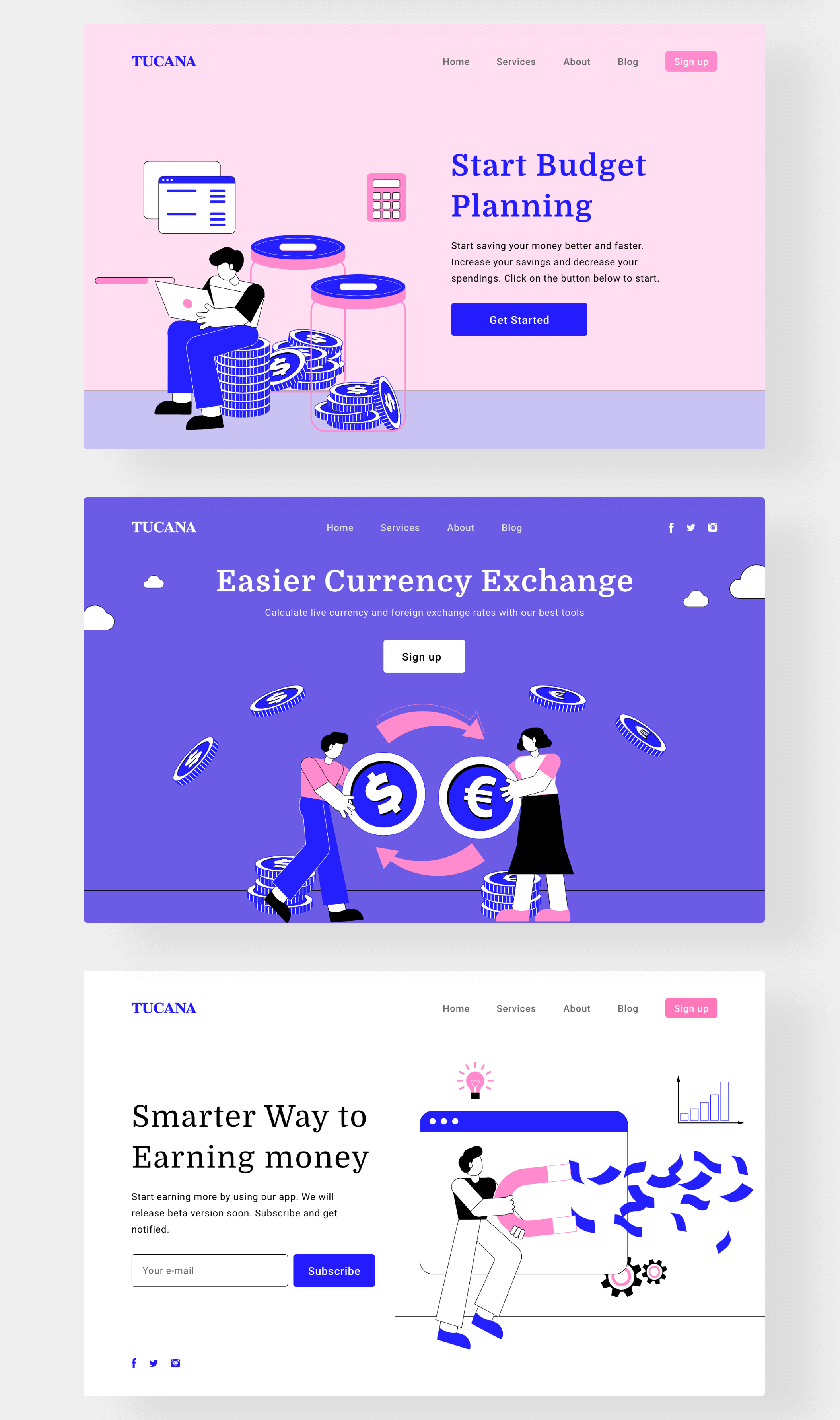 素材库下午茶：现代和时尚的插画包+UI模板套装插图(4)