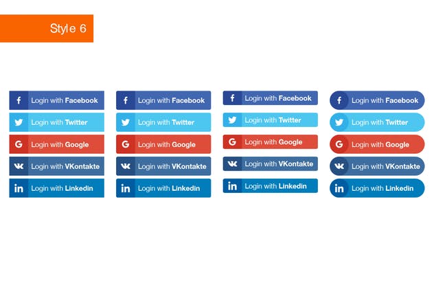 社交媒体登录按钮设计SKETCH素材 Social Login Buttons for Sketch插图(6)