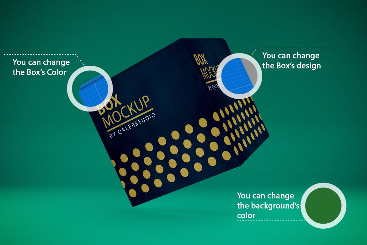 产品包装箱子外观设计多角度预览样机 Box MockUp插图(1)