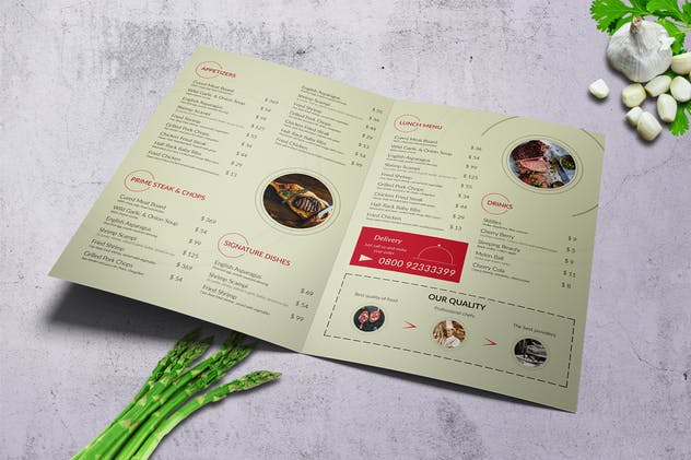 烧烤吧烤肉美食菜单PSD设计模板 Meat Atelier Menu Bundle (A4 + US Letter)插图(6)