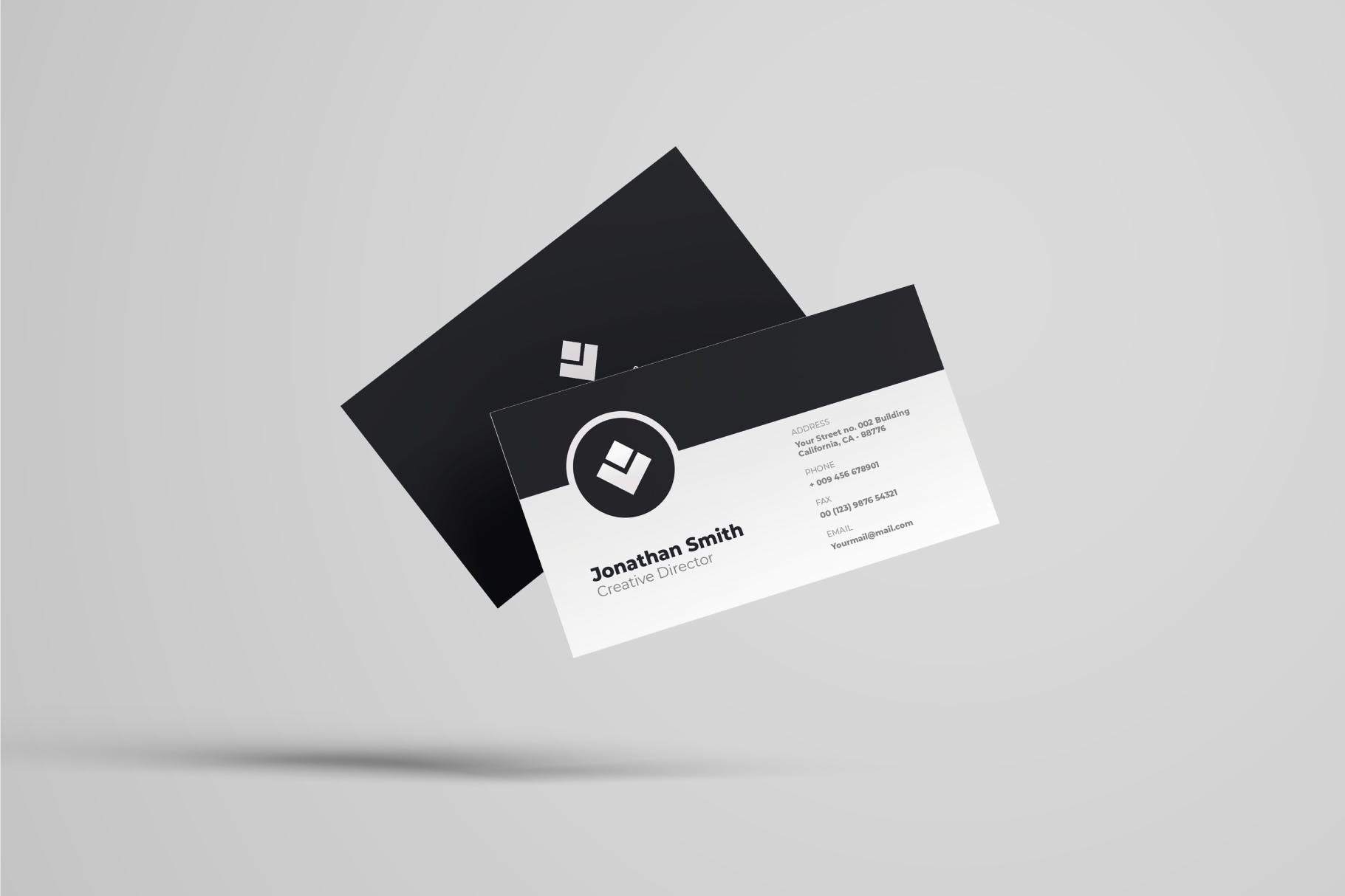 黑白配色公司职员素材库精选名片模板v44 Business Card Template.v44插图