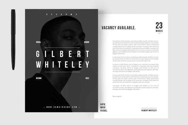 极简创意个人简历设计模板 Creative Resume & CV Template插图(2)