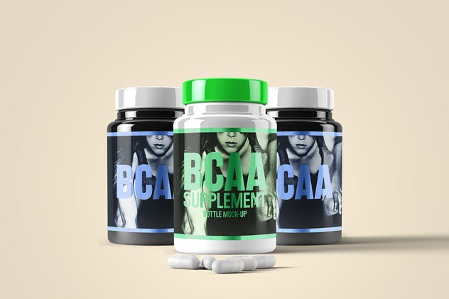 营养品/药物瓶外观设计样机模板 Supplement / Medicine Bottle Mock-Up插图(2)