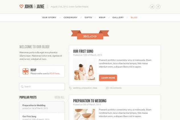 婚礼婚庆策划服务企业网站创意设计PSD模板 Wedding – Creative PSD Template插图(7)