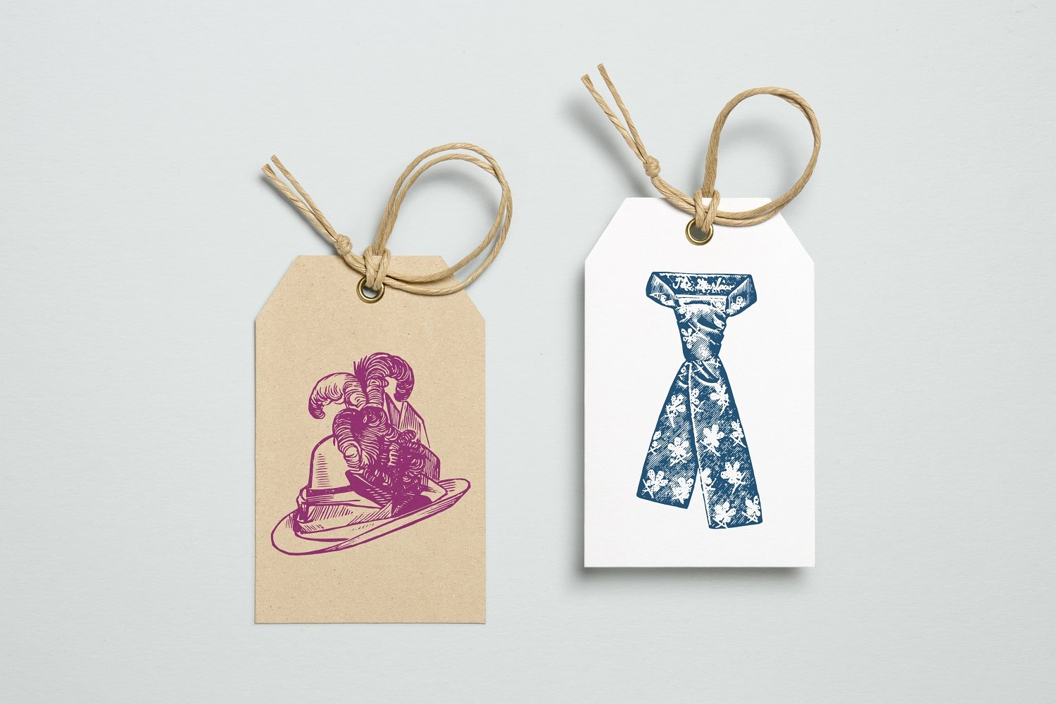 200个复古版画和男女时尚服饰的手绘插图插图(2)