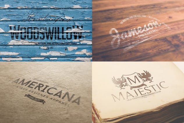 复古Logo墙体展示样机模板合集 Logo Mock-ups Vol.1插图(4)