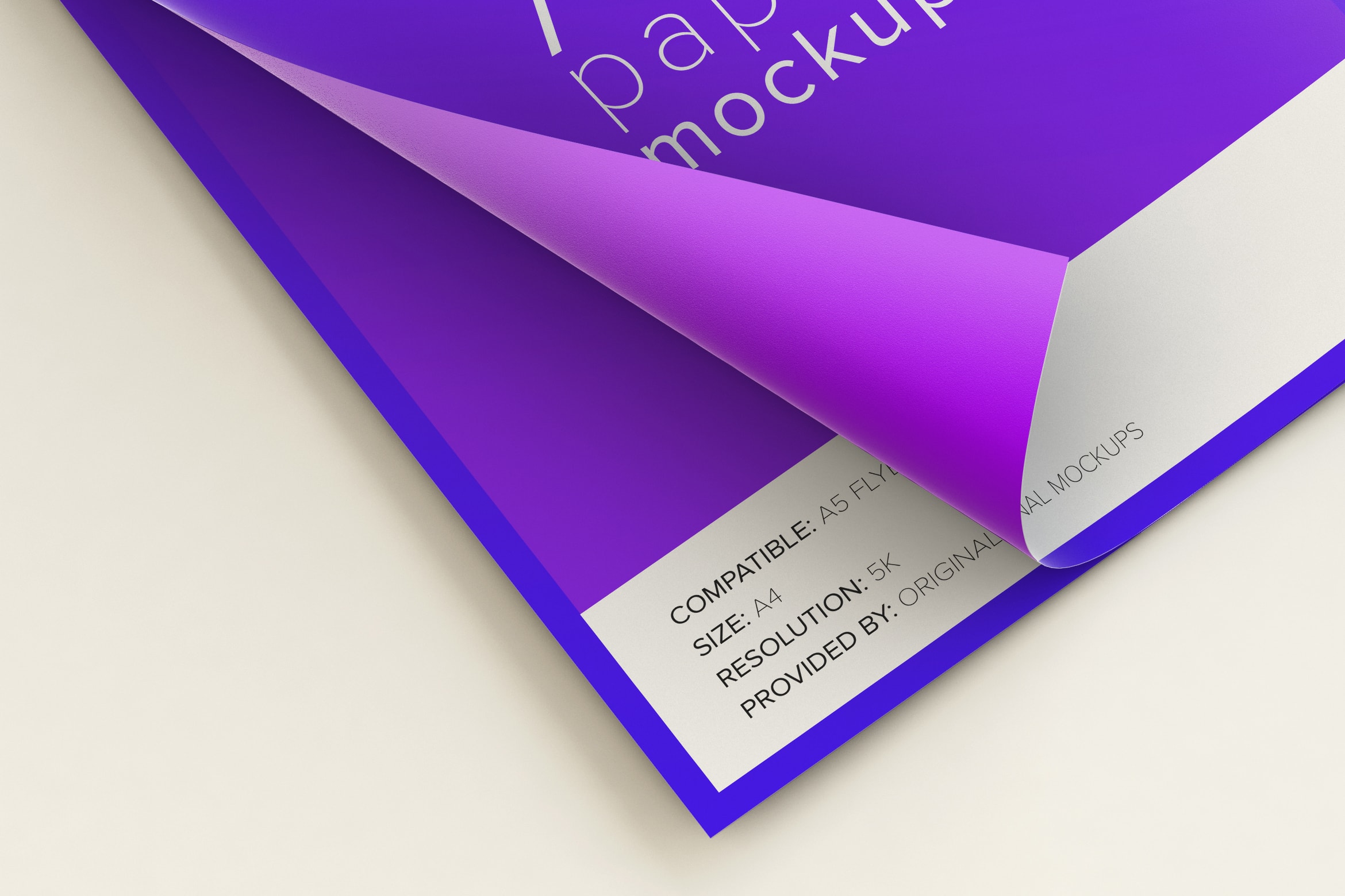 A4纸尺寸企业传单版式设计样机模板02 Flying A4 Paper Mockup 02插图(2)