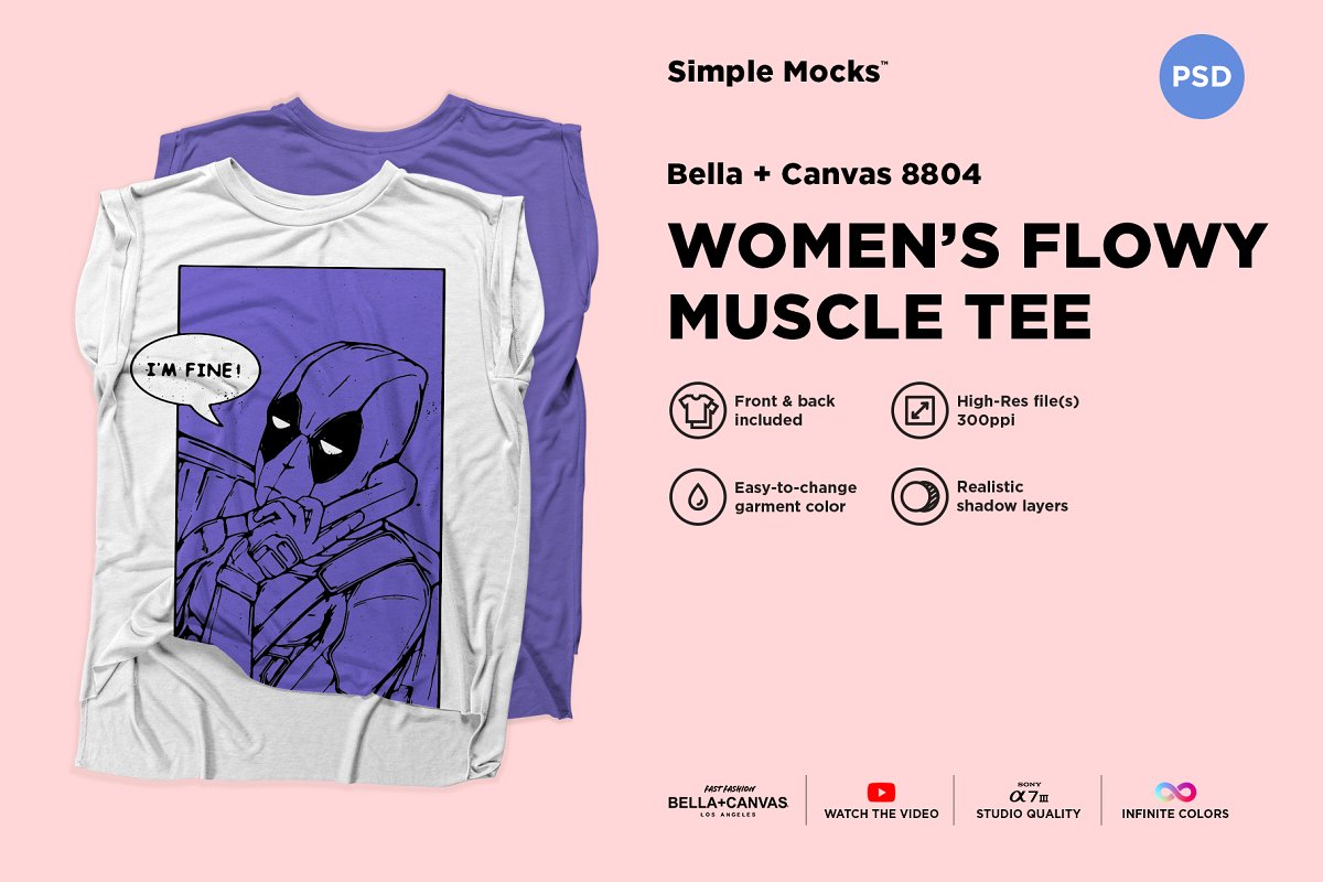 时尚卷边袖口肌肉T恤服装样机插图(6)