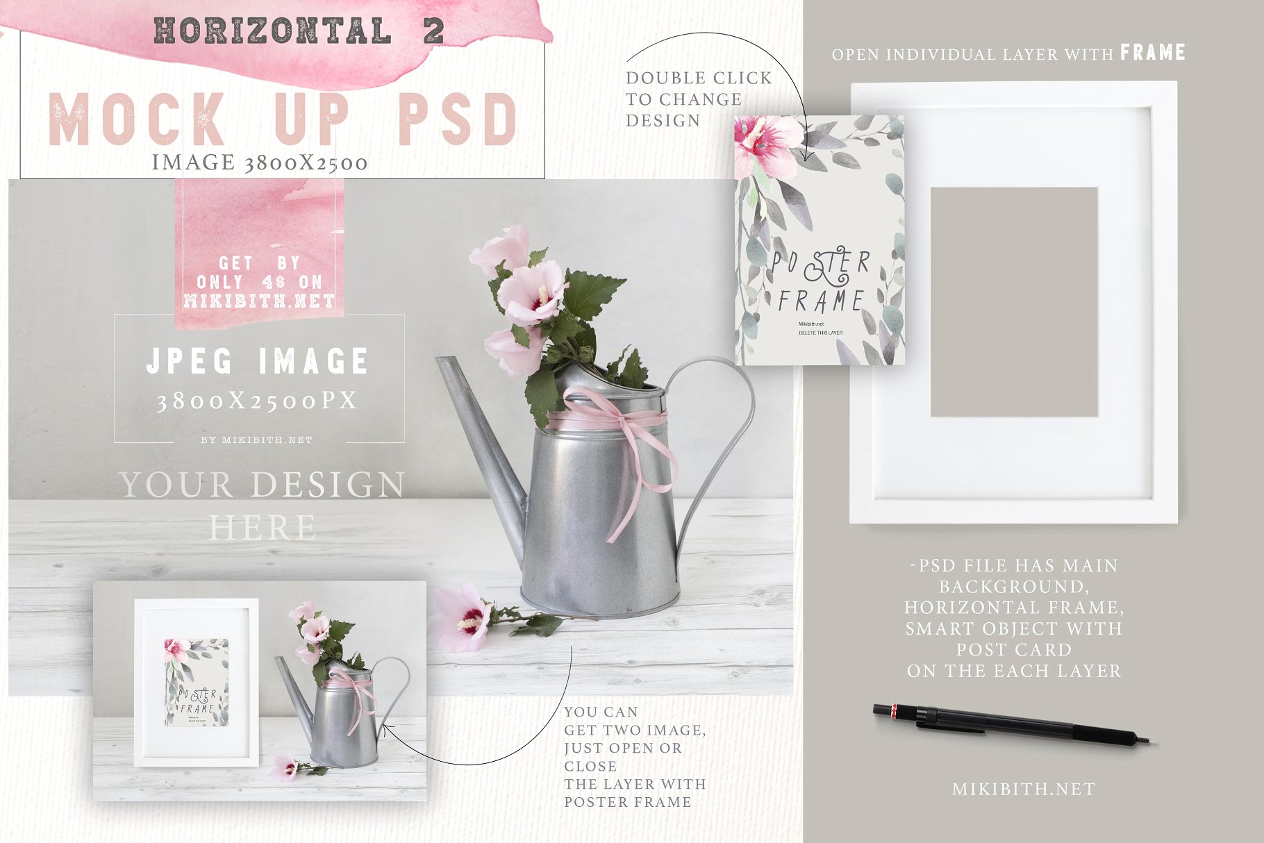 海报画报框样机 Poster frame mockups插图(9)