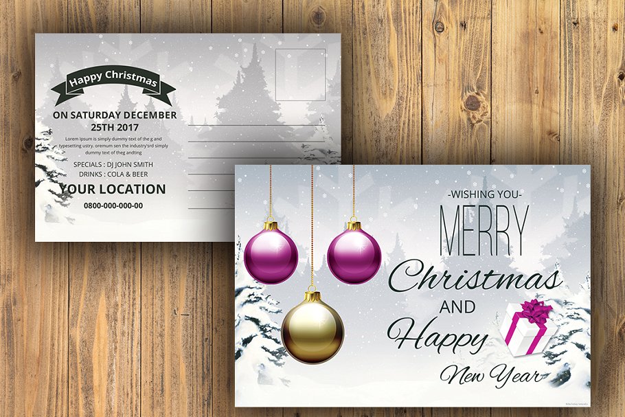 20套圣诞节贺卡卡片模板 20-Psd Christmas Cards Bundle插图(3)