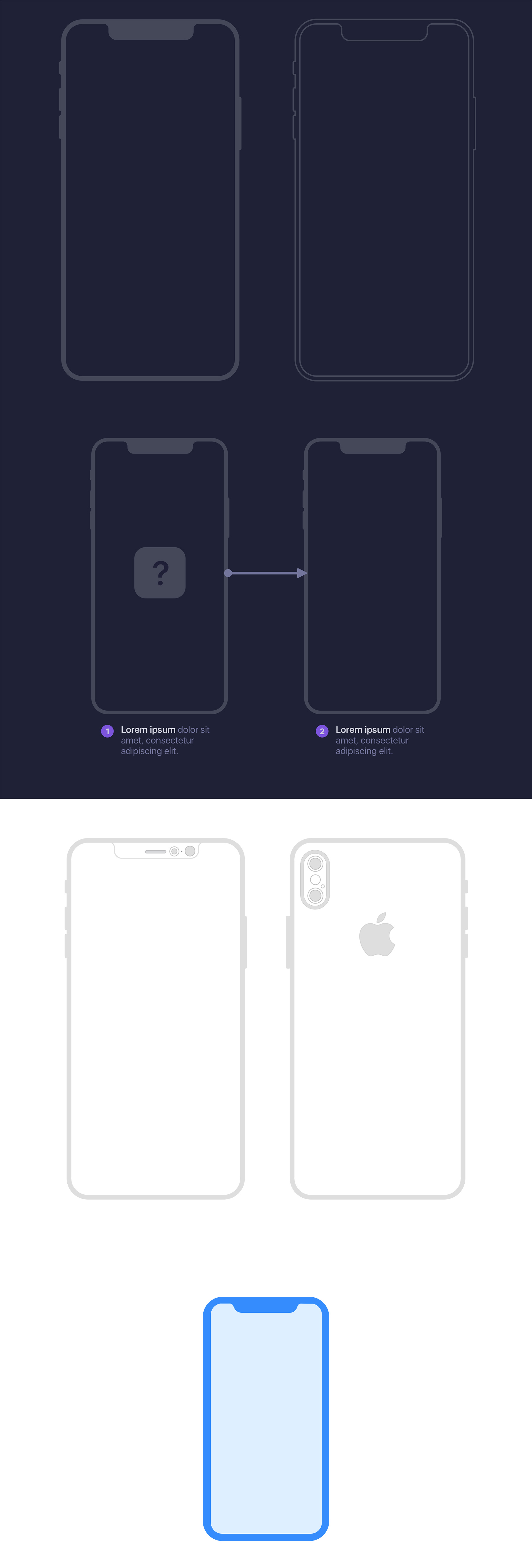 iPhone X 线框模型