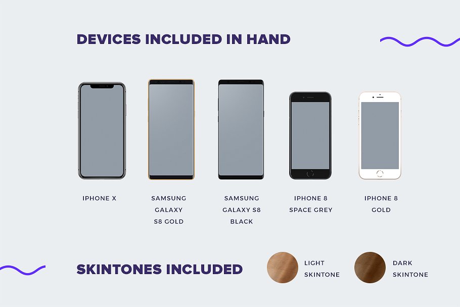 完美的手持iPhone X和三星安卓最新手机展示模型Mockups插图(1)