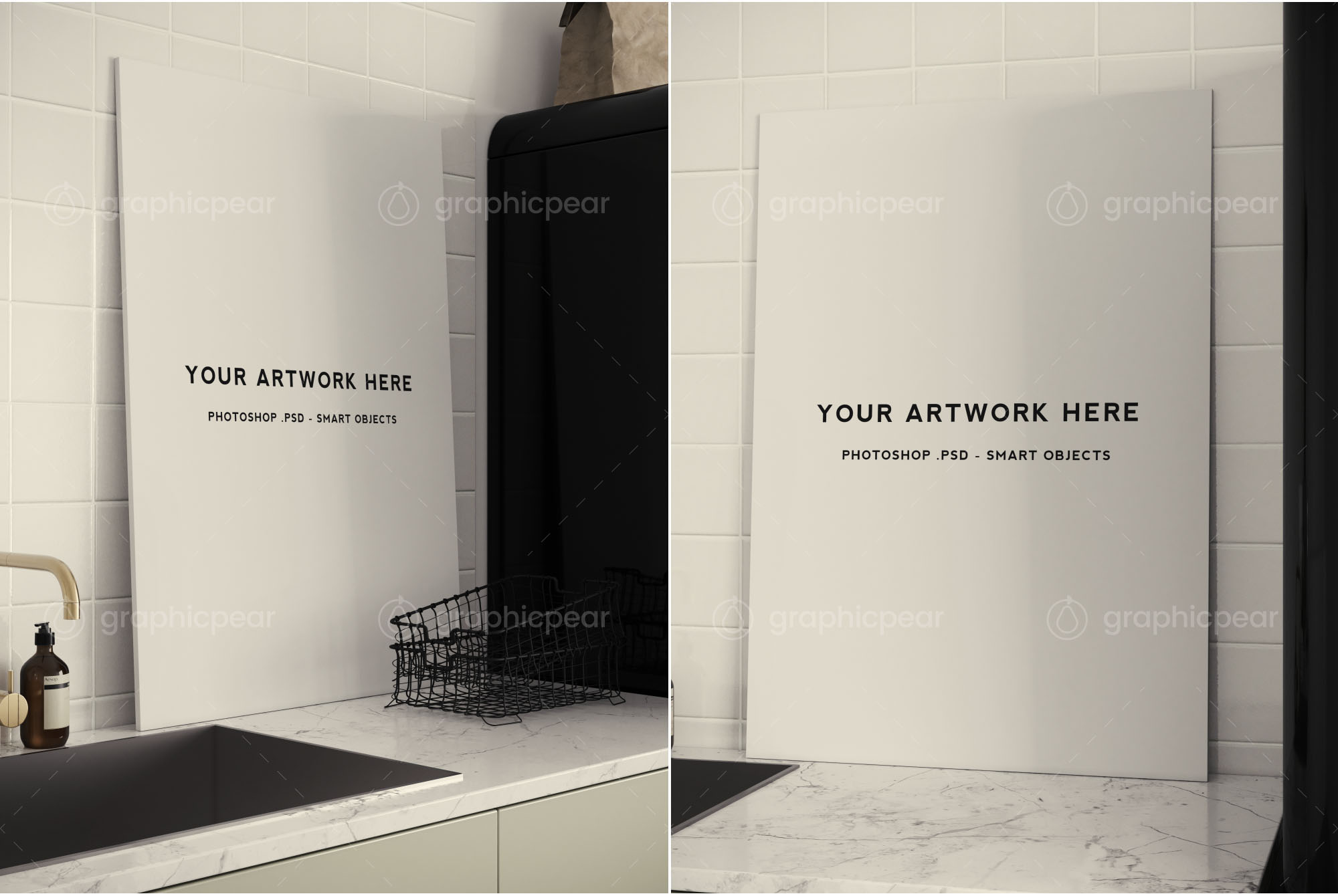 北欧风格厨房场景海报样机插图(3)