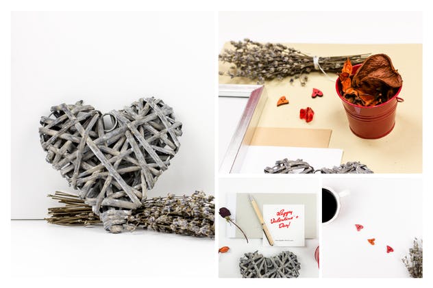 情人节浪漫风格照片样机套装 Valentine`s Day Styled Photo Pack插图(1)
