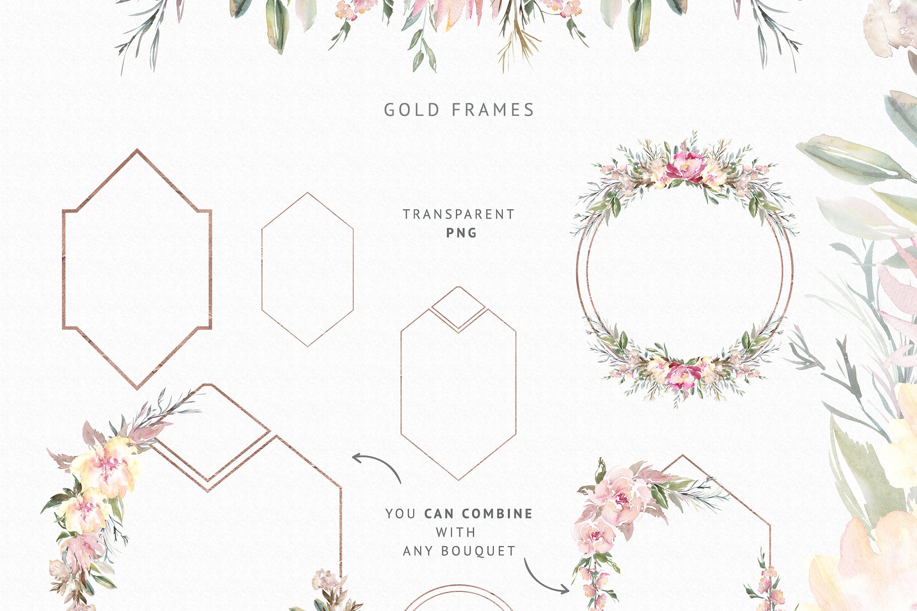 春天优雅花卉元素手绘素材合集 Spring Lush Flowers插图(9)