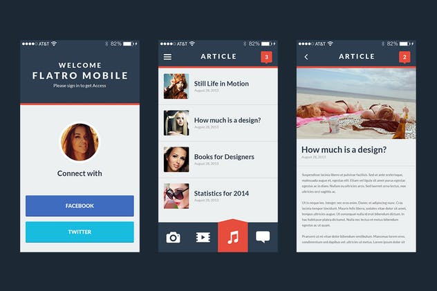 扁平设计风格通用APP应用UI套件 Flatter Mobile UI Kit插图(7)
