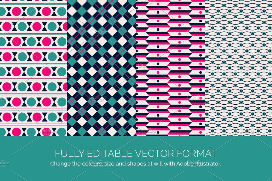 现代几何图案无缝纹理 Modern Geometric Seamless Patterns插图(3)