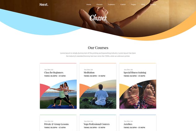 瑜伽俱乐部保健＆美容网站设计PSD模板 Yoga Club – Health Care & Beauty Center Template插图(3)